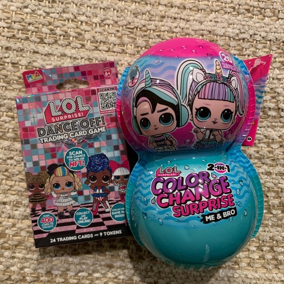 LOL Surprise dolls Bundle Me & my bro color change & dance off trading card - Picture 1 of 5